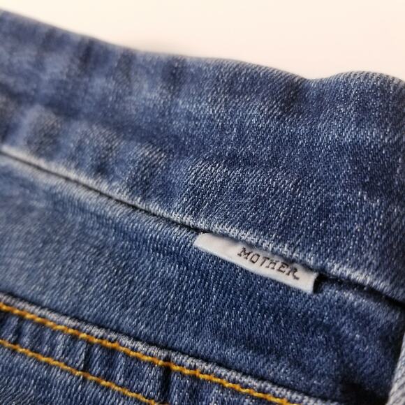 MOTHER Jeans The Looker in Rough it Up Blue Denim Distressed Skinny - Picture 11 of 16